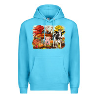 Ocean Blue fall farm animals Premium Hoodie - CowGirlArtShop