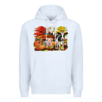White fall farm animals Premium Hoodie - CowGirlArtShop