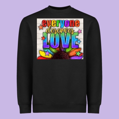 Everyone Deserves Love Pride Lgbtq+ Tumbler Heavyweight Sweatshirt Designed By Bundleandbundleshop