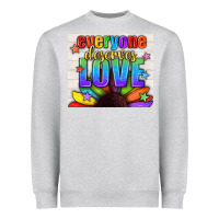 Heather Grey Everyone Deserves Love Pride LGBTQ+ Tumbler Heavyweight Sweatshirt - BundleAndBundleShop