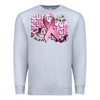 Heather Grey survivor breast cancer Premium Sweatshirt - CowGirlArtShop