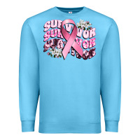 Ocean Blue survivor breast cancer Premium Sweatshirt - CowGirlArtShop