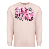 Pale Pink survivor breast cancer Premium Sweatshirt - CowGirlArtShop