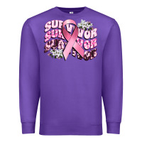Purple survivor breast cancer Premium Sweatshirt - CowGirlArtShop
