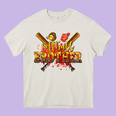 Softball Brother Heavy Core Tee Designed By Adodesignshop