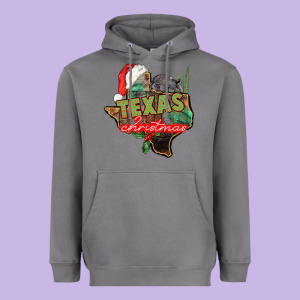 Texas Christmas Heavyweight Hoodie Designed By Cowgirlartshop