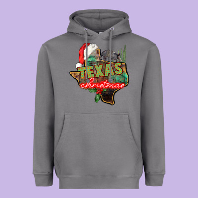 Texas Christmas Heavyweight Hoodie Designed By Cowgirlartshop