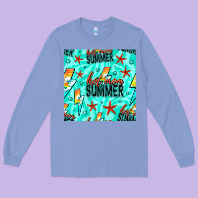 Hot Mom Summer Digital Paper Long Sleeve Tee Designed By Bundleandbundleshop