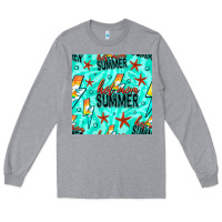 Heather Grey Hot Mom Summer Digital Paper Long Sleeve Tee - BundleAndBundleShop