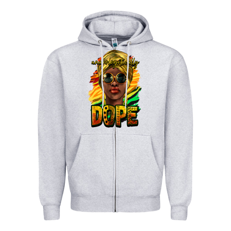 Unapologetically Dope Afro Zipper Hoodie by NancyCooperArtShop | Teevron