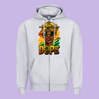 Unapologetically Dope Afro Zipper Hoodie Designed By Nancycooperartshop