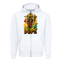 White unapologetically dope afro Zipper Hoodie - NancyCooperArtShop