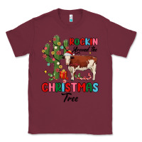 Burgundy rockin around the christmas tree Classic Tee - MaliasSmallBusiness
