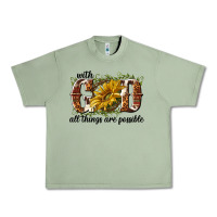 Oil Green with god all things are possible Urban Heavy Tee - NancyCooperArtShop