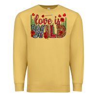 Antique Gold Love is wild Valentine's Day Premium Sweatshirt - HowdyJamesFarm
