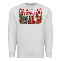 Dove Grey Love is wild Valentine's Day Premium Sweatshirt - HowdyJamesFarm