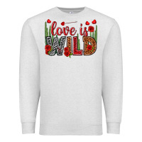 Oatmeal Heather Love is wild Valentine's Day Premium Sweatshirt - HowdyJamesFarm