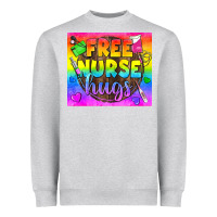 Heather Grey Free Nurse Hugs LGBTQ+ Tumbler Heavyweight Sweatshirt - BundleAndBundleShop