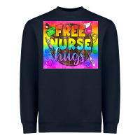 Navy Free Nurse Hugs LGBTQ+ Tumbler Heavyweight Sweatshirt - BundleAndBundleShop