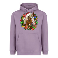 Lavender horse christmas wreath Heavyweight Hoodie - CowGirlArtShop
