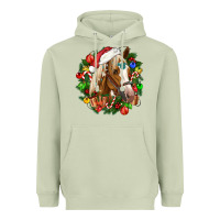 Matcha horse christmas wreath Heavyweight Hoodie - CowGirlArtShop