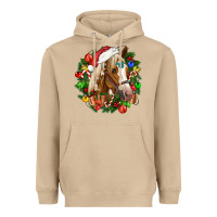 Mushroom horse christmas wreath Heavyweight Hoodie - CowGirlArtShop