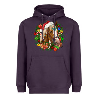 Plum horse christmas wreath Heavyweight Hoodie - CowGirlArtShop
