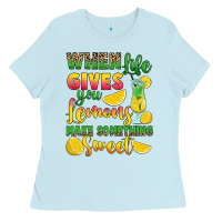 Baby Blue when life gives you lemons make something Ladies Tee - RanaPortraitStore
