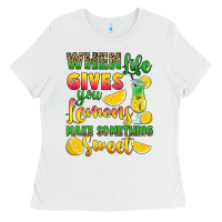 White when life gives you lemons make something Ladies Tee - RanaPortraitStore