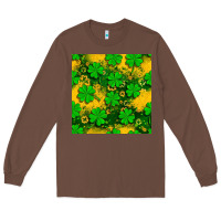 Chestnut St. Patricks clover pattern digital paper Long Sleeve Tee - BundleAndBundleShop