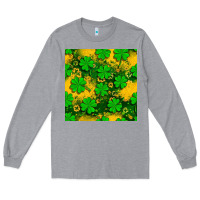 Heather Grey St. Patricks clover pattern digital paper Long Sleeve Tee - BundleAndBundleShop