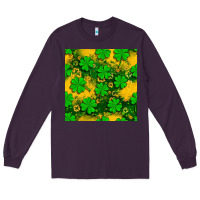 Plum St. Patricks clover pattern digital paper Long Sleeve Tee - BundleAndBundleShop