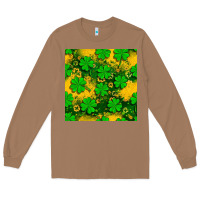 Toasted Coconut St. Patricks clover pattern digital paper Long Sleeve Tee - BundleAndBundleShop