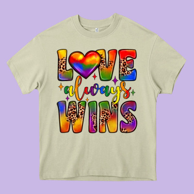 Love Always Wins Heavy Core Tee Designed By Jahusdesignshop