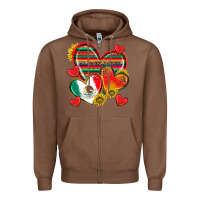 Chestnut Mexican Hearts Zipper Hoodie - texasbilliewilder
