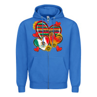 True Royal Mexican Hearts Zipper Hoodie - texasbilliewilder