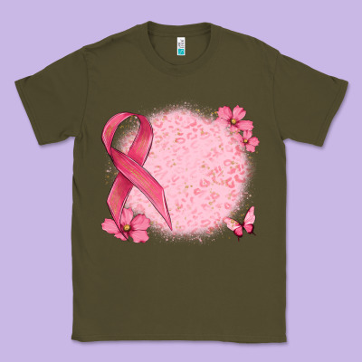 Customized Breast Cancer Ribbon And Background Classic Tee Designed By Maliassmallbusiness