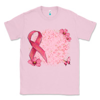 Bubblegum Pink customized breast cancer ribbon and background Classic Tee - MaliasSmallBusiness