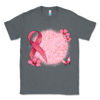 Charcoal Heather customized breast cancer ribbon and background Classic Tee - MaliasSmallBusiness