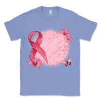 Colony Blue customized breast cancer ribbon and background Classic Tee - MaliasSmallBusiness