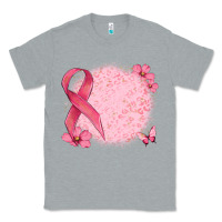 Heather Grey customized breast cancer ribbon and background Classic Tee - MaliasSmallBusiness