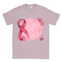 Lilac customized breast cancer ribbon and background Classic Tee - MaliasSmallBusiness