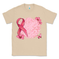 Mushroom customized breast cancer ribbon and background Classic Tee - MaliasSmallBusiness