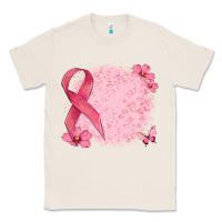 Natural customized breast cancer ribbon and background Classic Tee - MaliasSmallBusiness