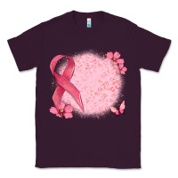 Plum customized breast cancer ribbon and background Classic Tee - MaliasSmallBusiness