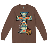 Chestnut halleluljah aztec cross Long Sleeve Tee - JahusDesignShop