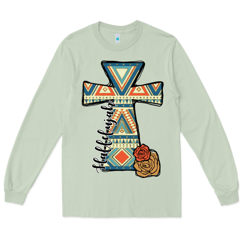 Halleluljah Aztec Cross Long Sleeve Tee by JahusDesignShop | Teevron