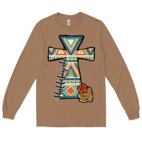 Toasted Coconut halleluljah aztec cross Long Sleeve Tee - JahusDesignShop