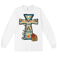 White halleluljah aztec cross Long Sleeve Tee - JahusDesignShop