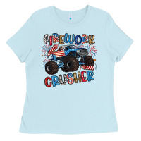 Baby Blue firework crusher Ladies Tee - Artiststas